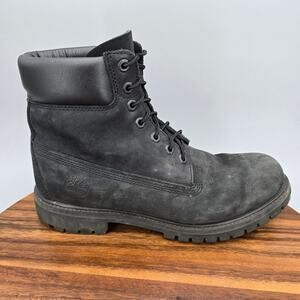 Timberland 6 Inch Premium Boots Men's 9 M Black Nubuck Leather Waterproof Work